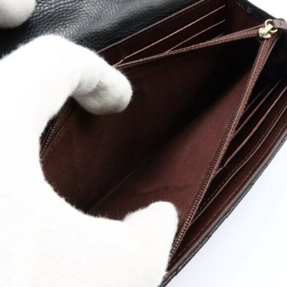 CHANEL CC Classic Caviar Flap Wallet Quilted Leather Chain Purse Black - Picture 10 of 14